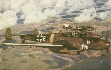 Luftwaffe in Second World War in historic photograph clipart