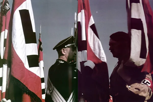 2 차 세계 대전 당시 나치 독일 군인들의 역사적 인 사진 — 스톡 사진