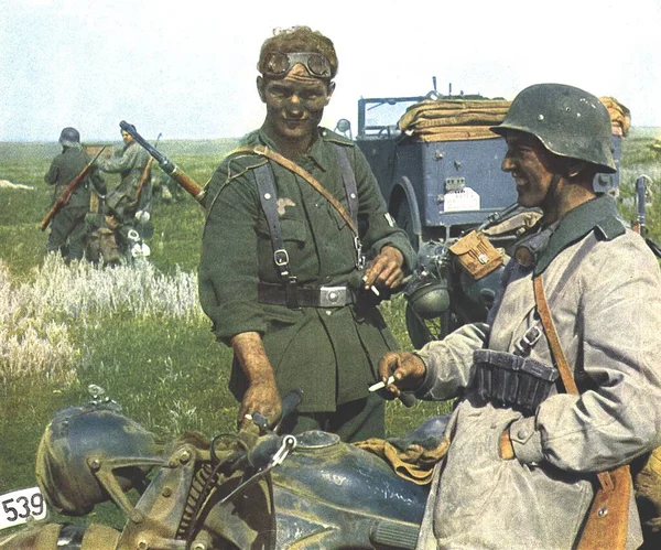 Nazi German soldiers in Second World War in historic photograph — Stock Photo, Image