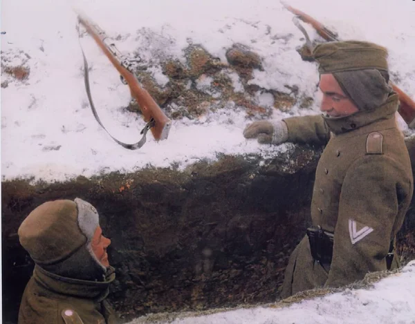 Nazi Alman askerleri İkinci Dünya Savaşı 'nda tarihi fotoğrafta — Stok fotoğraf