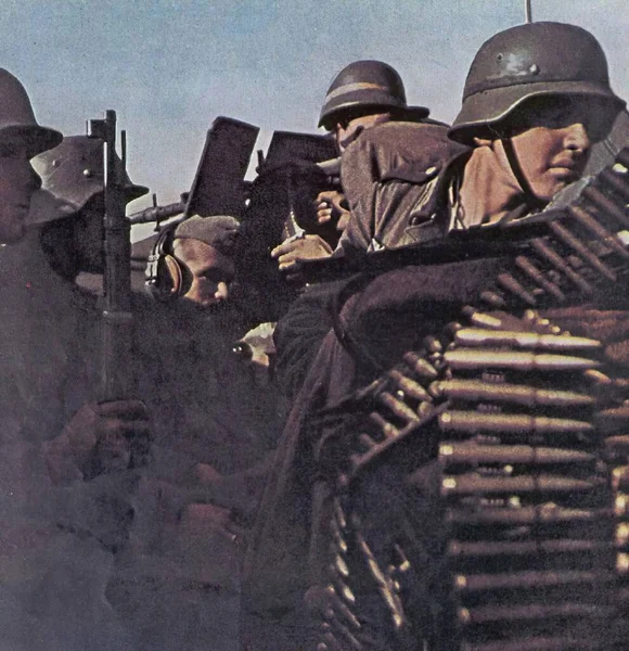 Nazi German soldiers in Second World War in historic photograph — Stock Photo, Image