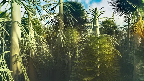 Ліс Дінасур з великою роздільною здатністю 3d рендеринга — стокове фото