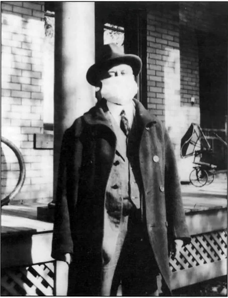 1918年- 1919年。世界中に広がる「スペインのインフルエンザ」の流行 — ストック写真