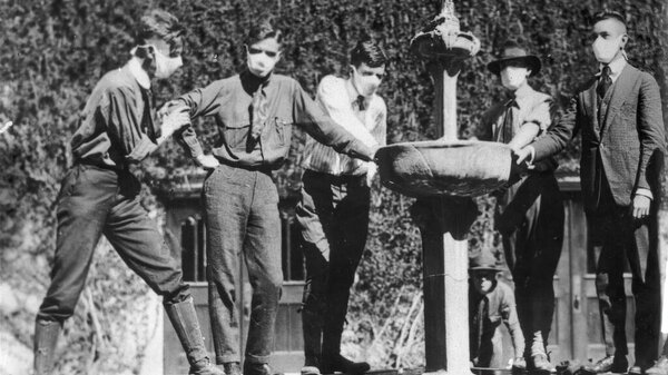 1918-1919 гг. По всему миру распространилась эпидемия "испанского гриппа"
