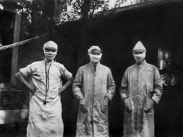 1918-1919. An epidemic of "Spanish Flu" spread around the world