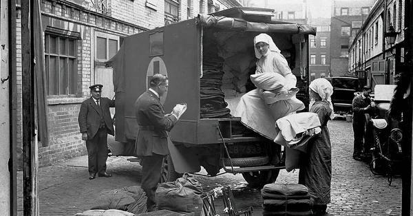 1918-1919. Uma epidemia de "gripe espanhola" espalhou-se por todo o mundo — Fotografia de Stock