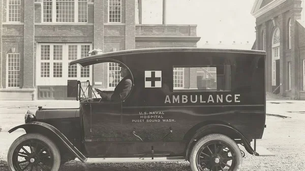 1918-1919. eine Epidemie der "Spanischen Grippe" breitete sich auf der ganzen Welt aus — Stockfoto