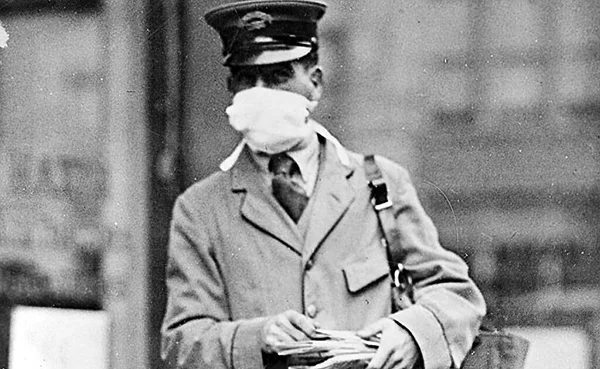 1918-1919. An epidemic of "Spanish Flu" spread around the world — Stock Photo, Image