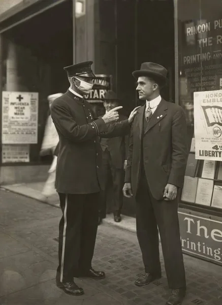 1918-1919. Un'epidemia di "influenza spagnola" diffusa in tutto il mondo — Foto Stock