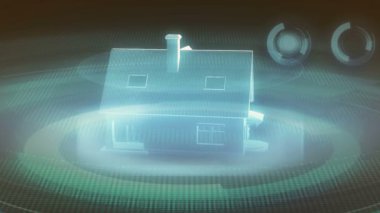 Holografik evi. Proje. ev çizimi. 