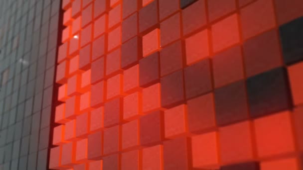 Abstracte zwart en oranje 3d blokkeert achtergrond — Stockvideo