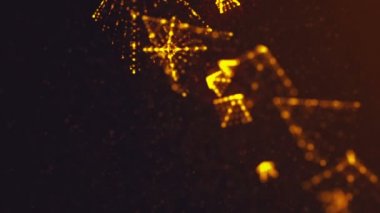 Soyut 3d render kaotik düşük Poli şekiller. Boş alanda çokgen rhombus uçan. Bokeh etkisi ile fütüristik arka plan. Afiş tasarımı.