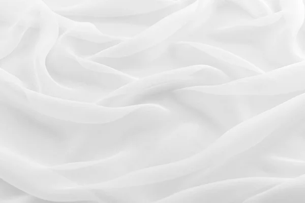 Seda luxuosa branca, tecido ondulado — Fotografia de Stock
