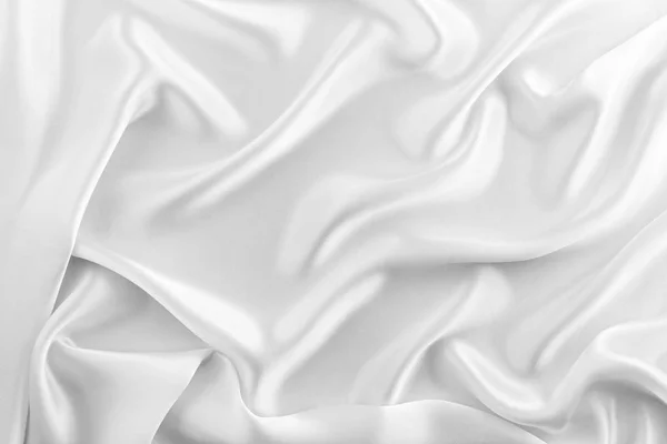 Seda lujosa blanca, tela ondulada —  Fotos de Stock