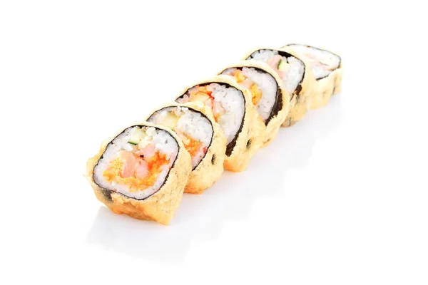 Forró roll Koons tempura, lazac, uborka és a krémsajt — Stock Fotó