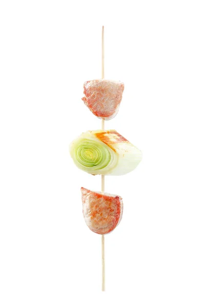 Pork, pork shish kebab, leek — Stock Photo, Image