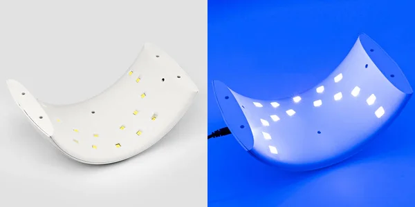 Lampe UV pour fixer des clous en plastique avec méthode gel, clou LED — Photo