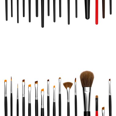 profesyonel kozmetik fırçalar ve promosyon kare çerçeve kümesi