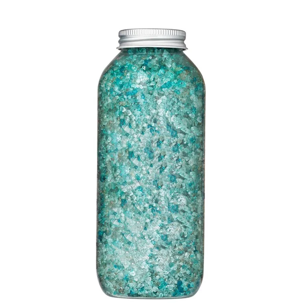 Bottle blue with salt for bath — Stock Photo, Image