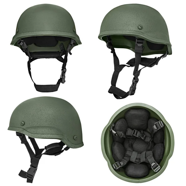 Зелений, хакі військових шолом — стокове фото