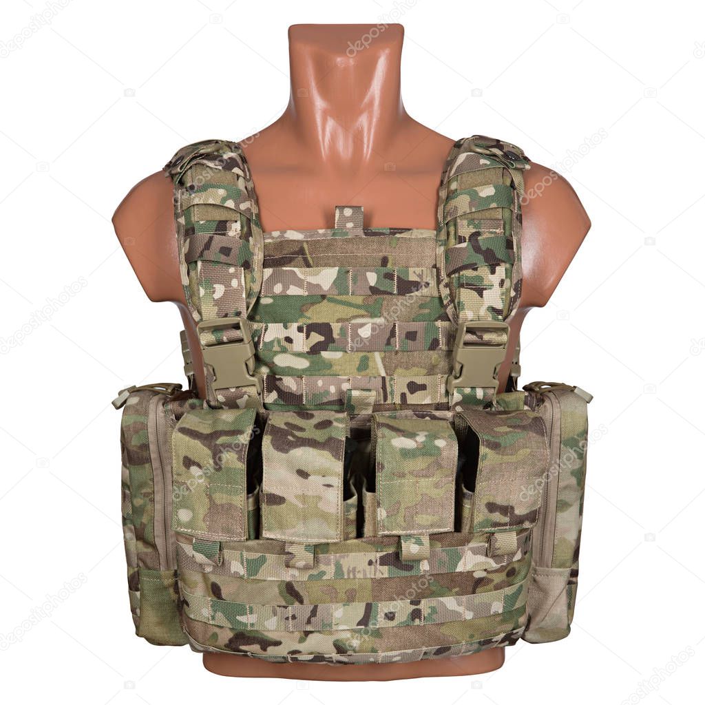 camouflage, military body armor, mannequin