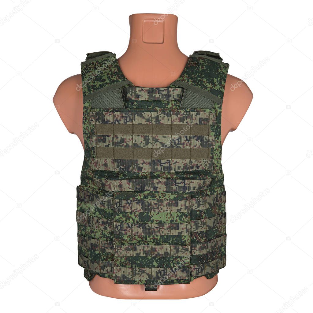 camouflage, military body armor, mannequin