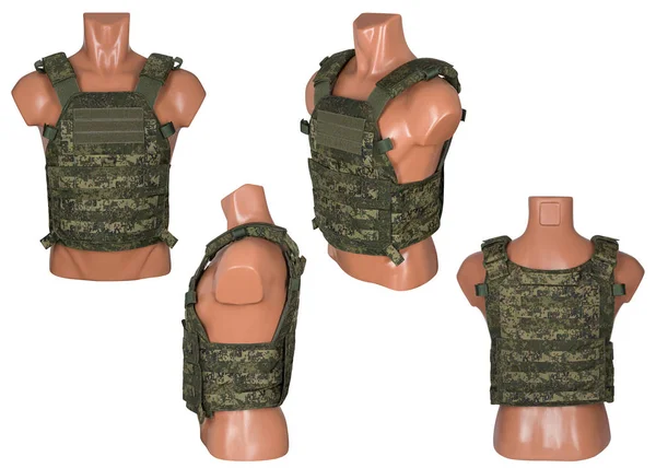 Camuflagem, armadura do corpo militar, manequim — Fotografia de Stock