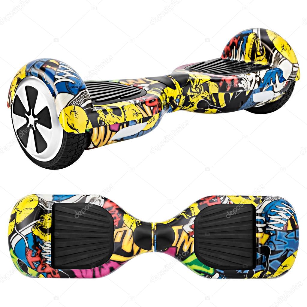 Yellow and red hover Board