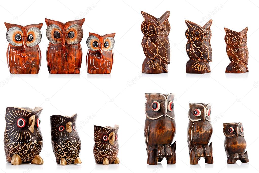 Wooden figurines, decorative figurines, owl, 