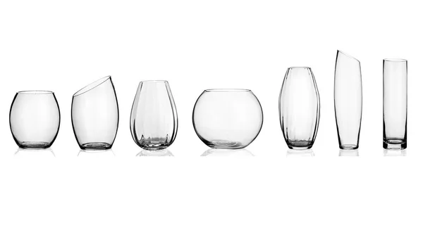 Vaso de vidro, colagem, sobre fundo branco isolado — Fotografia de Stock