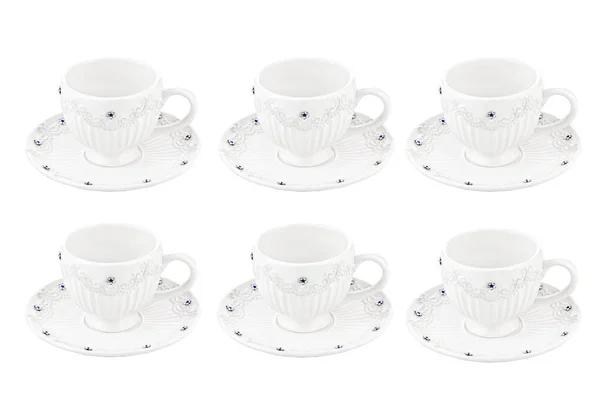 Πορσελάνινη κούπα για τσάι και πλάκες — Φωτογραφία Αρχείου