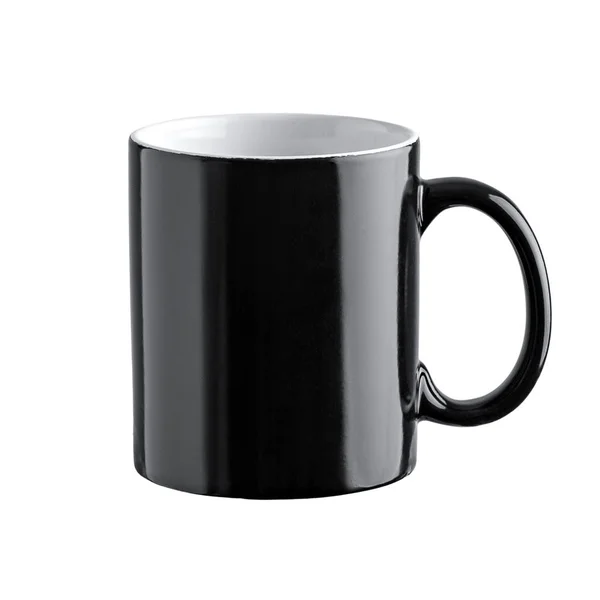 黒いマグカップ白背景 — ストック写真