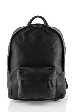 Deri sırt çantası beyaz arka plan