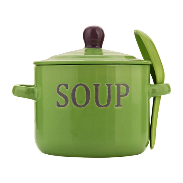 Placa de sopa, fundo branco — Fotografia de Stock