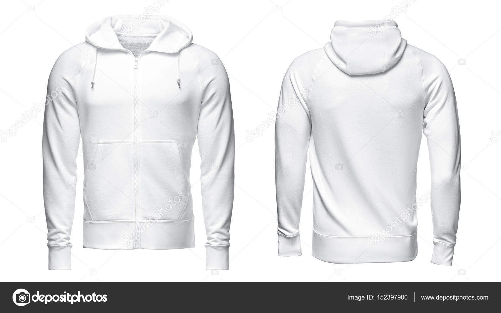 Download White hoodie, sweatshirt mockup, isolated on white ...