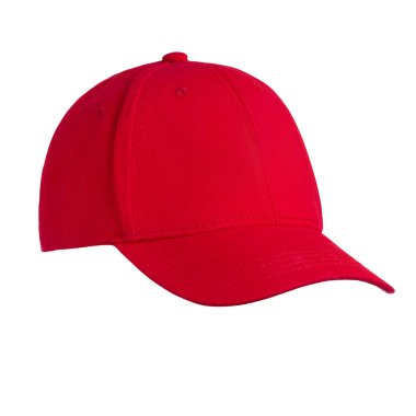 Beyzbol şapkası izole beyaz zemin üzerine kırmızı
