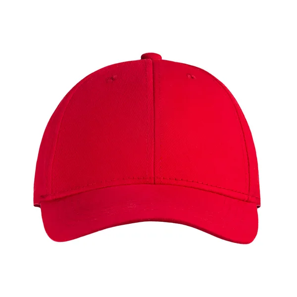 Gorra de béisbol roja, sobre fondo blanco aislado — Foto de Stock