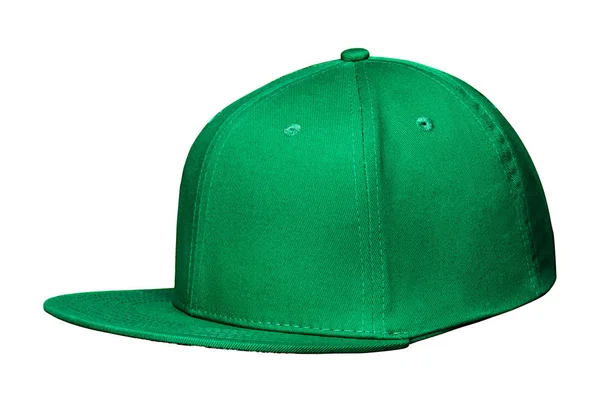 Casquette de baseball verte, sur fond blanc isolé — Photo