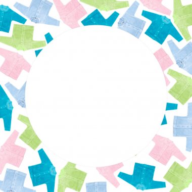 Bebekler ve çocuklar, beyaz arka plan için kıyafet seti