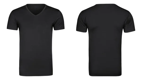 Black tshirt, clothes isolated white background — Stock Photo, Image