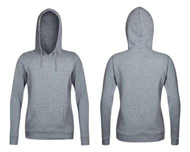 gri kapşonlu, sweatshirt mockup, beyaz arka plan