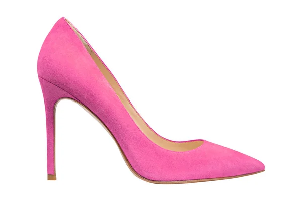 Female pink suede shoes — Stock Photo, Image