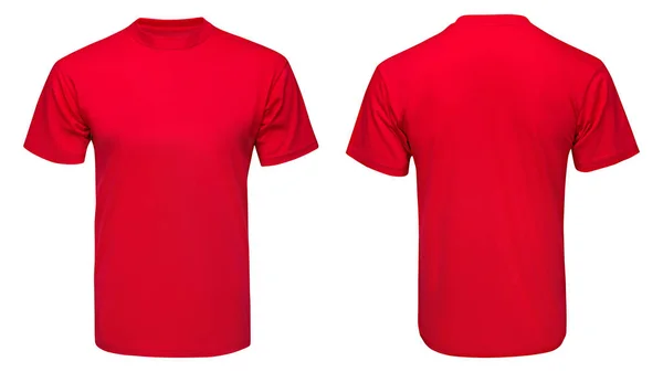 Rode tshirt, kleren op geïsoleerde — Stockfoto
