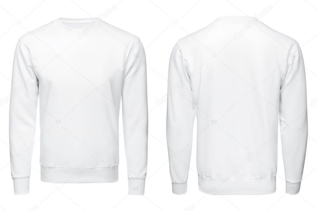 white sweatshirt,, clothes on isolated 