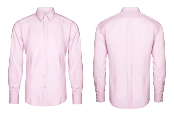 Rosa mens clássico camisa isolado fundo branco — Fotografia de Stock