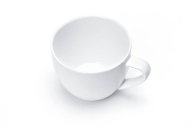 boş şablon porselen sofra tasarımı, beyaz seramik çay bardağı beyaz arka plan için