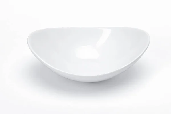 Πιατικά πορσελάνης κενό πρότυπο για σας σχεδιασμό, λευκό κεραμικό μπολ για σάλτσες λευκό φόντο — Φωτογραφία Αρχείου