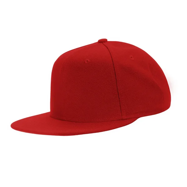 Шаблон вашого дизайну порожня червона бейсбольна шапка ізольована на білому тлі з відсічним контуром — стокове фото