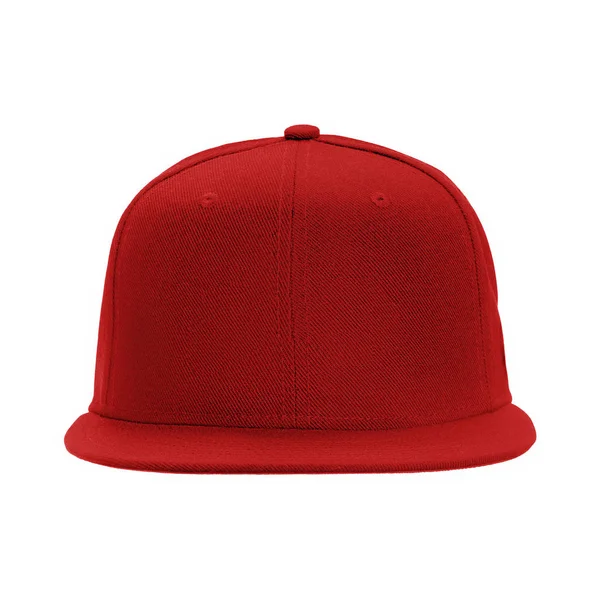 Template for your design blank red baseball cap isolated on white background with clipping path — Stock Photo, Image