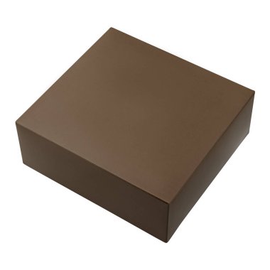 Hediye izole kutusu beyaz arka plan kahverengi kapalı